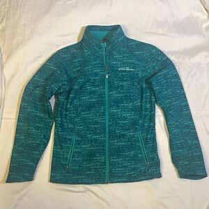 Eddie Bauer Women’s Small Teal Fleece Lined Jacket with Geometric Print